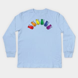 Pride Cats Rainbow Kids Long Sleeve T-Shirt